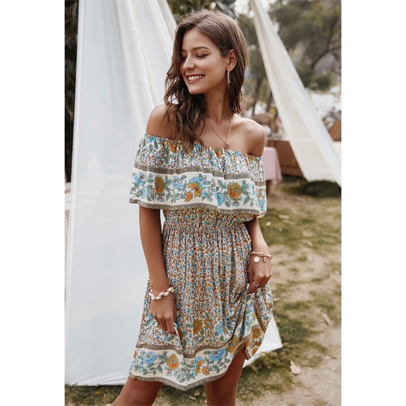 🆕Off the shoulder boho dress - Picture 3 of 3